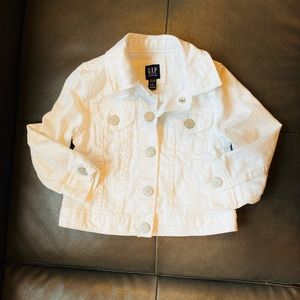 GAP toddler white jean jacket